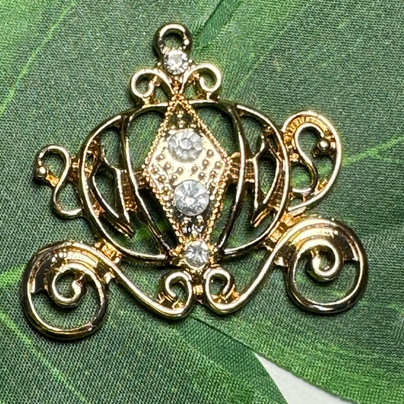 NEW Large Rhinestone Cinderella Carriage Pendant diy Jewelry Making Charm - Picture 7 of 14